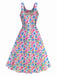Multicolor 1950s All-Over Floral Swing Dress