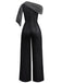 1930s One Shoulder Chiffon Sequined Jumpsuit