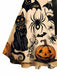 [Pre-Sale] Orange 1950s Halloween Pumpkin Cat Bat Print Swing Dress