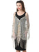 1920s Tassel Sequined Mesh Cape