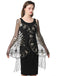 1920s Tassel Sequined Mesh Cape