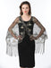 1920s Tassel Sequined Mesh Cape