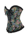 1980s Oil Painting Floral Lace Trim Corset