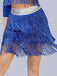 1920s Fringe Solid Elastic Waist Skirt