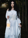 1980s Gothic Bell Sleeve Irregular Hem Dress