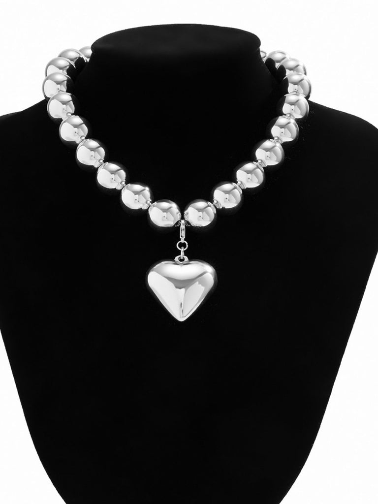 Vintage Pearl Heart Pendant Necklace