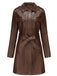 1960s Lapel Belted Long Leather Jacket