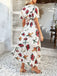 1940s Deep V-Neck Chiffon Polka Dots Floral Dress