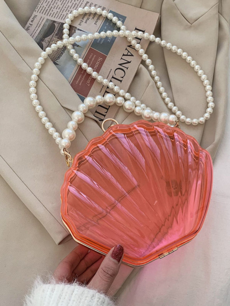 Vintage 3D Seashell Transparent Pearl Chain Bag