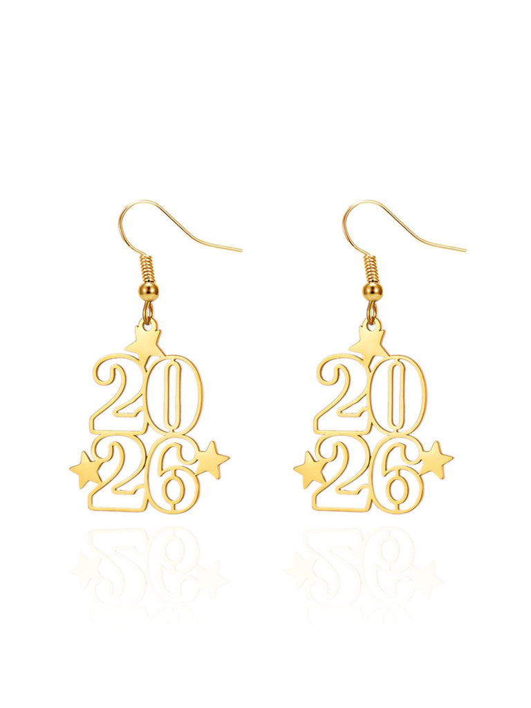 2026 Hollow-Out Alloy Drop Earrings