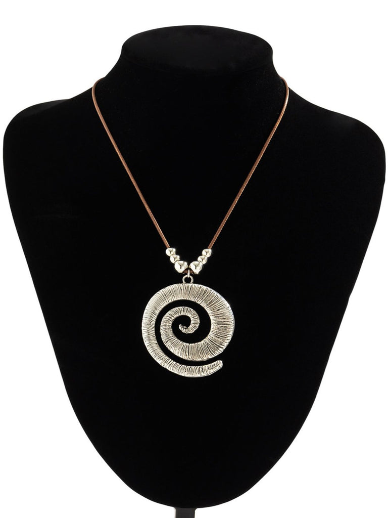 Conch Starfish Pendant Leather Cord Necklace