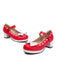 Chunky Heel Two Tone Bow Marry Jane Shoes