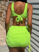 2PCS 1960s Solid Cut-Out Swimsuit & Skirt