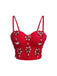 1970s Slip Crystal Cropped Bustier Top