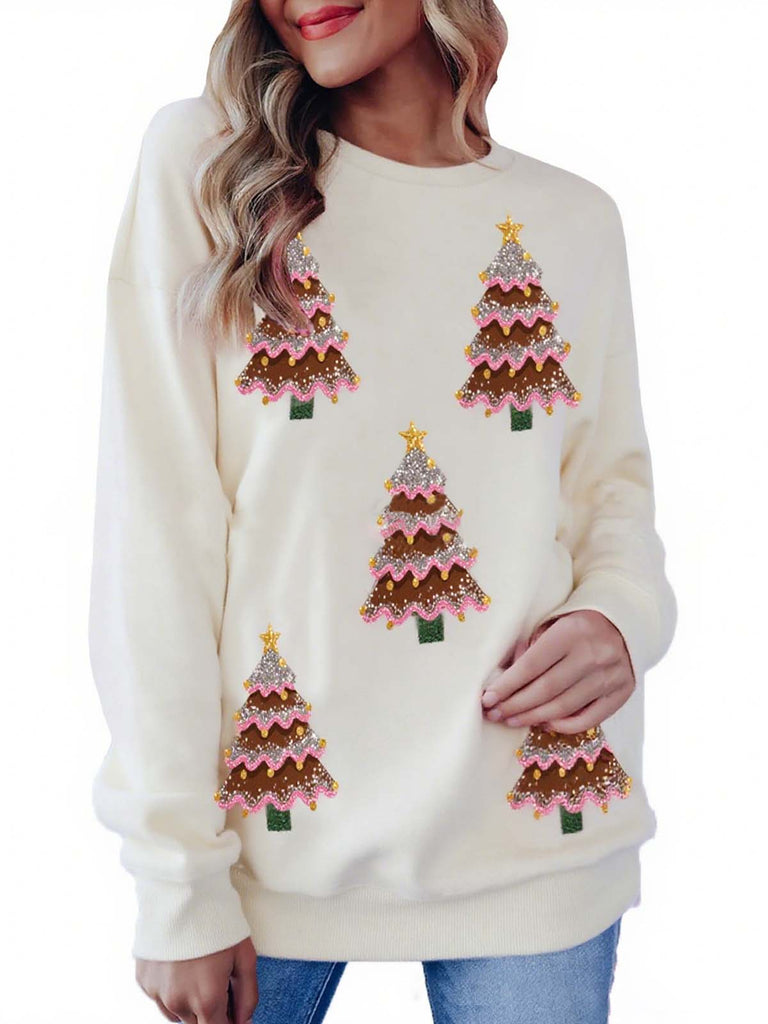 1980s Christmas Tree Sequin Sweater