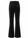1940s Velvet High-Waist Solid Flare Pants