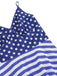 1950s V-Neck Star Stripes Flag Belted Swing Dress