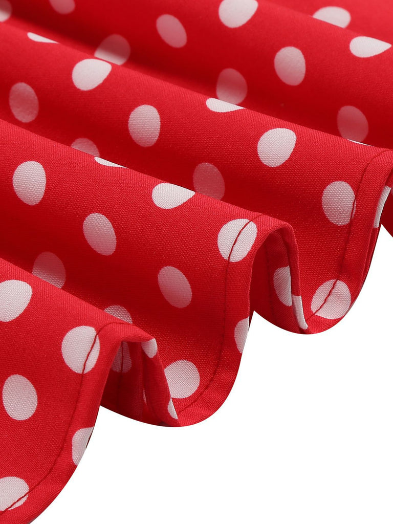 1950s Polka Dot Bow Swing Dress