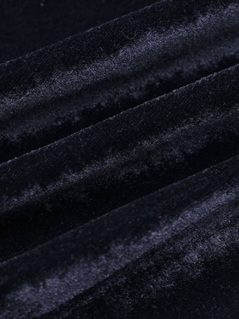 1930s Velvet Bell-Sleeve Wednesday Addams Style Dress