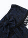 Dark Blue 1930s Halloween Off-Shoulder Lace Tassel Top