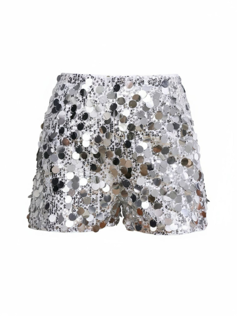 1980s Metallic Sequined Disco Shorts