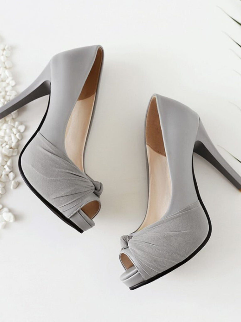 Peep Toe Knot Stiletto High Heels