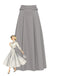 Grey 1980s Solid Metal Decoration Maxi Skirt