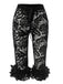 1950s Retro Lace Ruffles Capri Pants