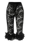 1950s Retro Lace Ruffles Capri Pants
