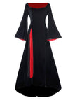 1930s Velvet Bell-Sleeve Wednesday Addams Style Dress