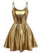 1980s Metallic Spaghetti Strap Party Dress