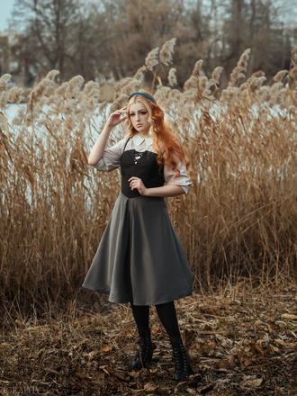 Gray 1940s Colorblock Pleated Suspender Dress, vintage dress, retro fashion - perfect for women who love vintage and retro fashion