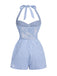 1950s Halter Gingham Plaids Bow Romper