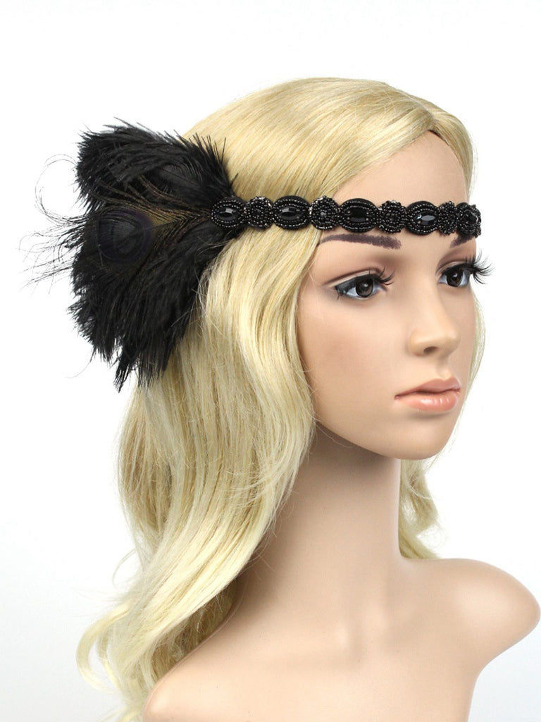 1920s Vintage Feather Flapper Headband