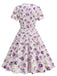 1950s Vintage Floral Swing Dress