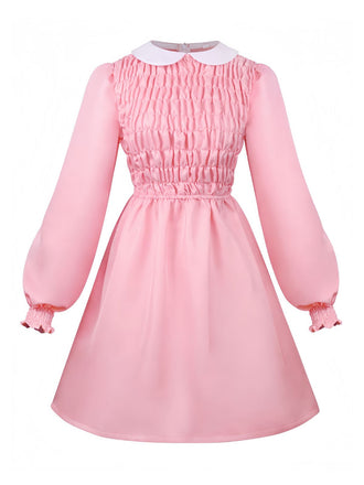 Pink 1980s Smocked Stranger Things Costume Eleven Dress