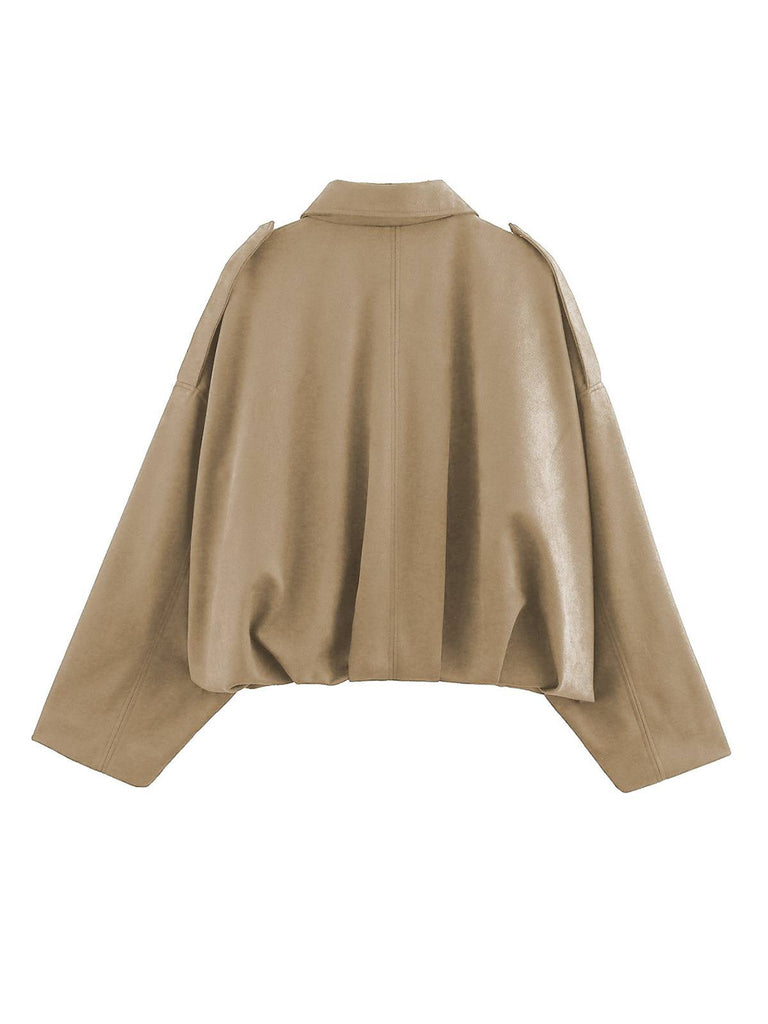 1980s Lapel Oversized Suede Jacket