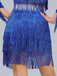 1920s Fringe Solid Elastic Waist Skirt