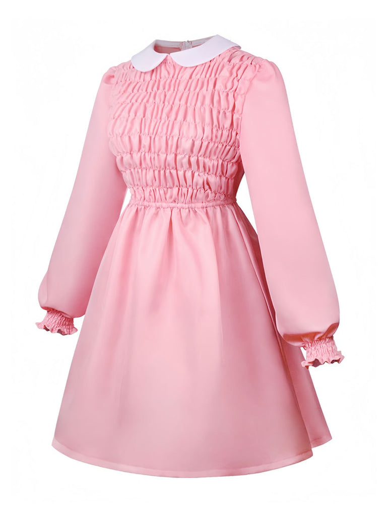 Pink 1980s Smocked Stranger Things Costume Eleven Dress