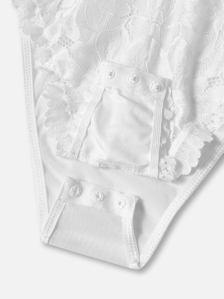 1960s Lace Spaghetti Straps Corset Bodysuit