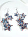 Red White Blue Stars Dangle Earrings