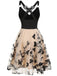 1950s 3D Butterfly Embroidered Patchwork Dress