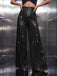 1970s Sequin Loose Flowy Wide-Leg Pants