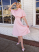 1950s Solid Lapel Capelet Dress