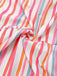1970s Spaghetti Strap Rainbow Stripes Tiered Dress