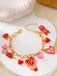 Valentine's Day Heart Rose Love Pendant Bracelet