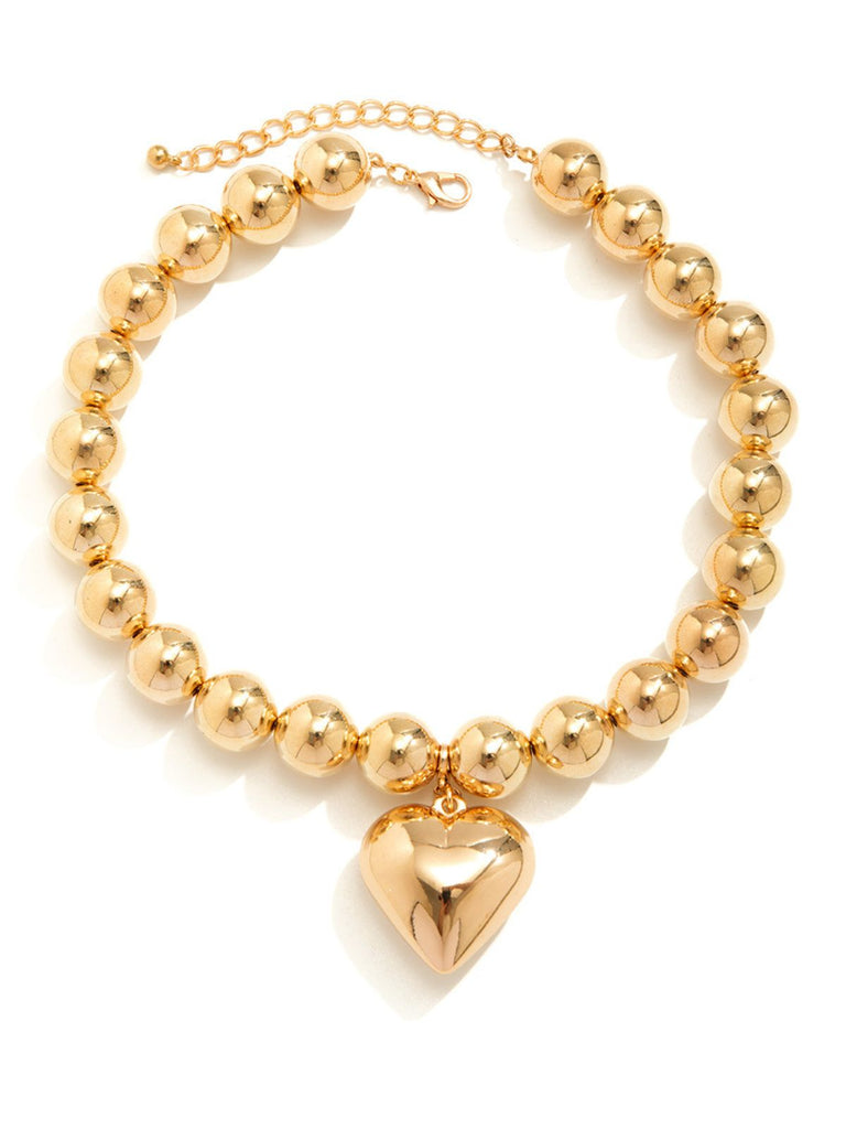 Vintage Pearl Heart Pendant Necklace
