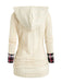 1940s Knit Plaid Button Hooded Sweater