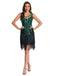 1920s Sequin Flapper Dress with Fringe Hem