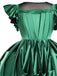 Green 1950s Wednesday Addams Inspired Satin Costume Set